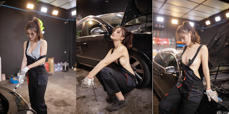 FF2现象级网红女神嫩模-阿朱-最新作品❤性感汽修工4K原档视图