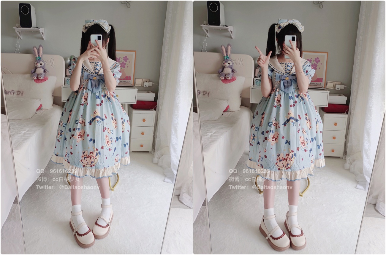 清纯反差小母狗【白桃少女】✅福利私拍！蓝色洛丽塔 粉粉嫩嫩白虎让人看了就想侵犯！清纯淫靡并存超级反差